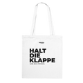 Weißer Stoffbeutel „Halt die Klappe“ von trotzdem.punkt